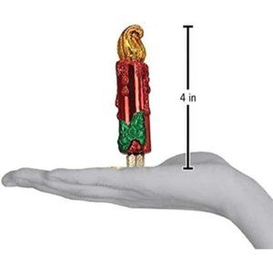 Red Clip-On candle Ornament Old World Christmas Glass Ornament
